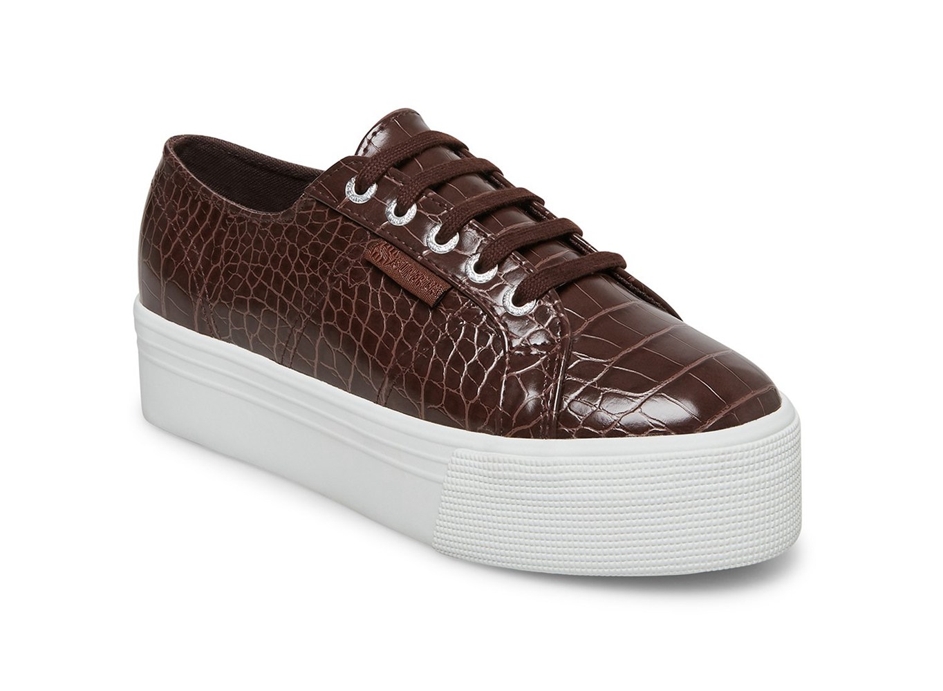 Superga Platform Womens - 2790 Faux Crocodile - Brown - ZRHTI2174